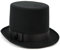 shoperama Schwarzer Herren Zylinder mit Satinband in Einheitsgröße 57-61 Steampunk Gentleman