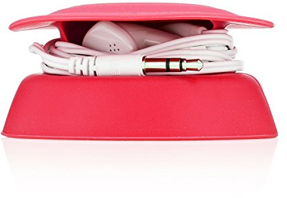 Budley - Estuche para auriculares/auriculares sin enredos, sistema de almacenamiento compacto, silicona (rojo, juego de 1)