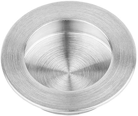 GedoTec Muschelgriff Edelstahl Möbelgriff rund - LADY | Griffschale Ø 50 mm | Schalengriff Edelstahl matt | Griff-Muschel für Möbel & Schiebetüren | 1 Stück - Schiebetürgriff zum Einlassen ins Holz
