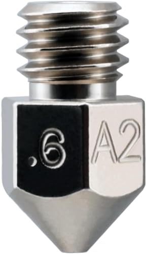 Micro Swiss - MK8 0,60mm Plated A2 Tool Steel Wear Resistant Nozzle (MakerBot, CraftBot, Creality CR10, Tevo Tornado)