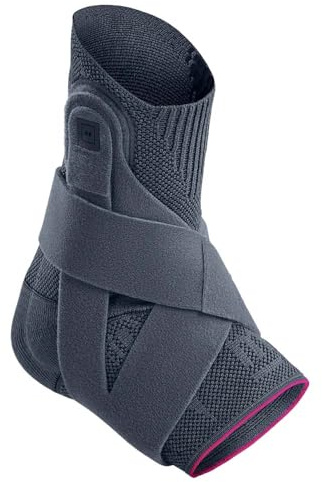 medi Levamed active - Sprunggelenkbandage links - silber - Größe V - Fußbandage mit stabilisierendem Gurtsystem