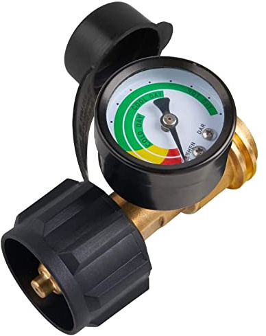 SHINESTAR Propane Tank Gauge, Universal for Grill, Heater, RV Camper and More, 5-40 Pound LP Tank Gas Level Indicator, QCC1 / Type 1 Connection