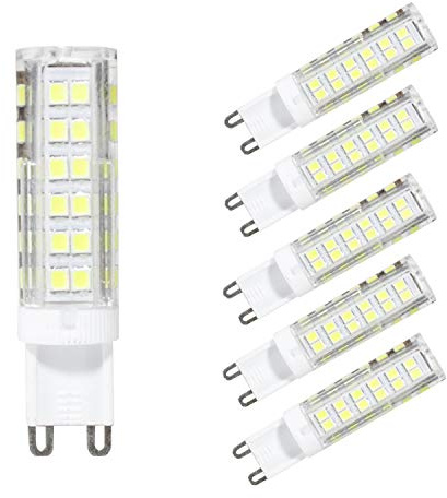 HiBay 7W Glühbirne G9, LED Leuchtmittel G9 Kaltesweiß Lampen 360 Grad Winkel Glühbirnen 600LM Energiesparlampe ersetzt 60W Halogen 6000K 230V Birnen, 6er-Pack