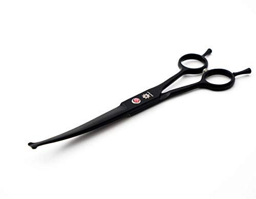 Dream Reach Professional Dog 7.0 Inches Grooming Kit - Cutting Curved Scissors, Thinning Shears, Comb, Hair Trimming Set for Dogs and Cats (Upwrap Cutting) | 440C Stainless Steel, Precise Upward Curved Blade, Smooth Pet Fur Trimming, Lightweight Long-Lasting Grooming Shear