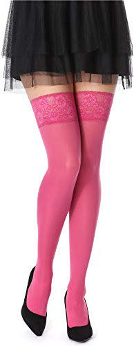 Bellivalini Collant Autoreggenti Microfibra Donna 80 DEN BLVFI1010 (Fucsia, XS/S (Taglia Produttore: 1/2))