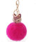 Schlüsselanhänger Süß Plüsch Ball Taschenanhänger Strass Fuchs Weich bommel Keychain Elegant Plüsch-Kugel Auto-Anhänger Pompom Glitzer Schlüsselring Handtaschenanhänger (# 1)