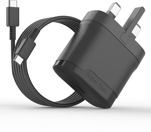 25W Super Fast Charger for Samsung, USB C Phone Charge Plug and Cable for Galaxy A16 A35 A56 A36 A26 A06 A25 A53 A55 A12 A13 Replace Android Type C Superfast PD UK Wall Power Adapter