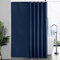 Duschvorhang Überlänge Anti-schimmel im Badezimmer Textiler Vorhang für Badewanne,Vorhänge aus Polyester Stoff Dunkelblau mit 12 Haken Waschbar Extra lang Blickdicht 200x240cm.