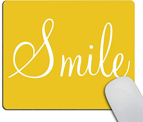 Wasach Smile Sunshine Tapis de souris décoratif rectangulaire en caoutchouc antidérapant Jaune 240 mm x 200 mm x 3 mm