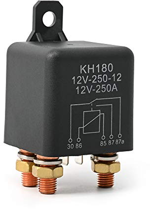 Ehdis Relè a 5 pin, da 12 V e 250 A, interruttore di controllo per batteria senza interruzioni ad alte prestazioni, presa relè per auto, moto, camion