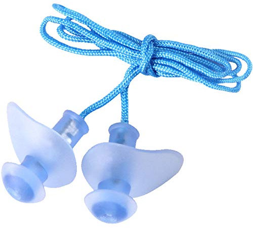 1 Paire Silicone Étanche Réutilisable Piscine Bouchons d'oreilles Cordon Bouchons d'oreilles Plongée sous-Marine pour Les Adultes Vis Earplugs