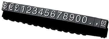 Digitales Preisschild, ABS-Zähler, Preisschild, arabische Zahlen, schwarze Basis, weißes Wort, 1 Set