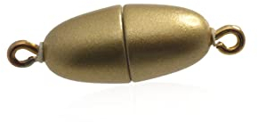 Magnetischer Kettenverschluss kein anlaufen oval Olive 8x17mm gold matt für Schmuck Ketten und Armbänder. extra starker Magnet