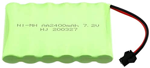 YUNIQUE GREEN-CLEAN-POWER - Batterie Rechargeable Ni-MH AA 7,2V 2400mAh | Haute Capacité, Performances Optimum | Compatible avec Véhicules RC, Voitures Tout-Terrain, Vert