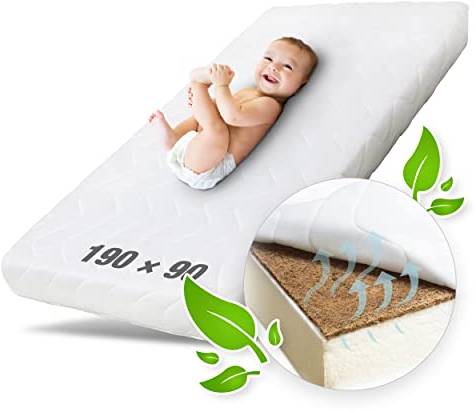 Ehrenkind® Kindermatratze Kokos | Baby Matratze 90x190 Standard 100 by OEKO-TEX | Babymatratze 90x190 mit hochwertigem Schaum, Kokosplatte und Hygienebezug