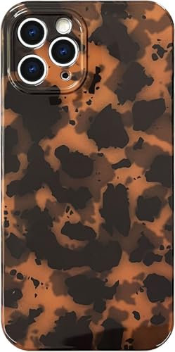 Abbery Designed for iPhone 11 Pro Max Case Cheetah, Cute Trendy Leopard Print Tortoise Animal Pattern Design Flexible Soft TPU Protective Phone Cover for Women Girls Grily Brown Cases