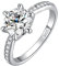 JewelryPalace Klassisch 9mm 3ct Rundschliff Moissanite Solitär Promise Ring Damen, Verlobungsring Damenring Ringe Silber 925 mit Stein für Frauen, Simulierte Diamant Jubiläum Eheringe Silberringe 51