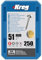 250 Vis Kreg 51 mm - SML-C2-250-INT