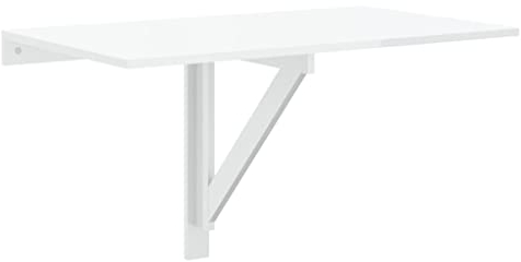 vidaXL Wand Klapptisch Schreibtisch Wandtisch Esstisch Küchentisch PC Tisch Computertisch Stehtisch Holztisch Hochglanz-Weiß 100x60x56cm Holzwerkstoff