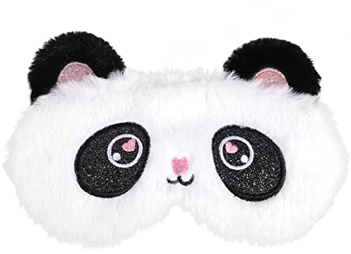 3D Süße Schlafmaske Kinder, Ultraweich Schlafmaske Kinder Mädchen Schlafbrille Kinder für Mädchen Jungen Damen Nickerchen Reisen(Schwarz und weiß, Panda)