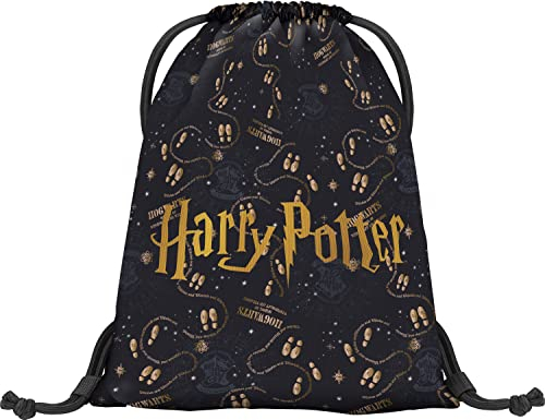Baagl Sac de gym pour garçon, sac à chaussures imperméable pour enfant, école et jardin d'enfants Sac de sport à cordon pour garçon, sac à dos à cordon (Harry Potter Carte du Roumier)