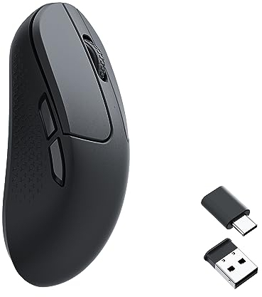 Keychron M3 Mini souris optique sans fil Bluetooth 5.1/2,4 GHz/filaire avec capteur PixArt 3395 programmable, jusqu'à 26 000 DPI/650 IPS, légère et ergonomique pour Windows Mac Linux – Noir
