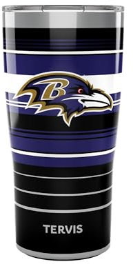Tervis NFL Baltimore Ravens-Hype Stripes Isolierter Becher, 590 ml, Edelstahl