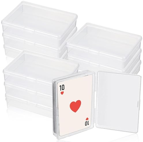 10 StüCke Spielkarten Box Sammel KartenhüLle Aufbewahrungsbox Klein Boxen Aufbewahrung Transparent Box Kunststoffbox Mit Deckel FüR Kleinen GegenstäNden, Box Für Spielkarten, Perlen (10 Stück Weiß)
