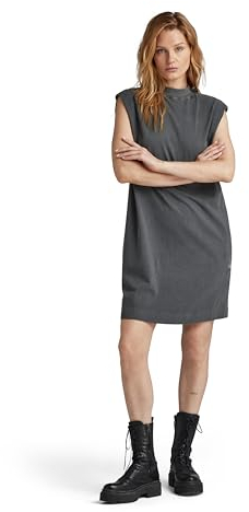 G-Star RAW Damen Riveted Loose Sleeveless Kleid, Grau (Grey Asphalt gd D24488-C756-G415), S