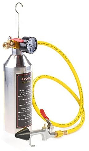 Botella de limpieza de tuberías de aire acondicionado de metal para coche, kit de herramientas de limpieza para refrigeración de tuberías de refrigeración