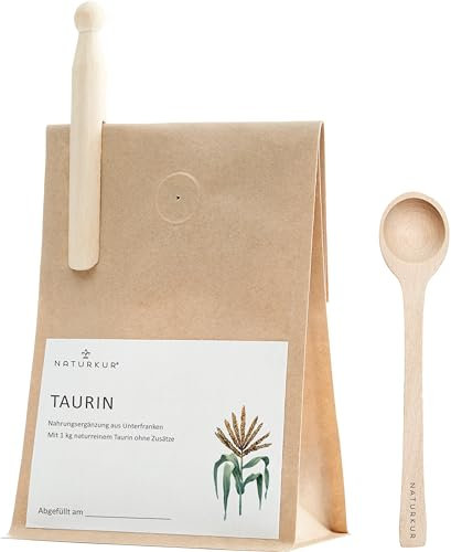 Naturkur® Taurin 1 kg vegan in Handarbeit abgefüllt am Versandtag, ohne Zusatzstoffe, aus Unterfranken