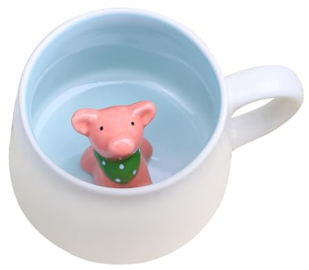 soulnioi Simpatica tazza in ceramica 3D a forma di animale con manico, fatta a mano a forma di animale, tazza in ceramica per caffè, tè, latte, regalo per compleanni, lauree, San Valentino, matrimoni