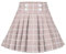 Mädchen Rock Beige Netz Checks Plaid Gefaltet Schule Tennis Mini Beiläufig Gr. 140-146,Beige kariert,140-146