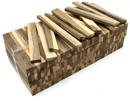 VmG-Store 80x Eichenholz Holzleiste 22x8x160mm Räuchereiche lose Bastelklötzchen zum Basteln Bastelstäbe