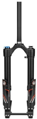 MirOdo Fourche VTT 20/24 Fourche Hydraulique Épaule Unique 1-1/8 Tube Droit Fourche Haute Résistance 100mm Débattement 15 * 110mm Axe Traversant pour VTT Vélo Enfants XC AM