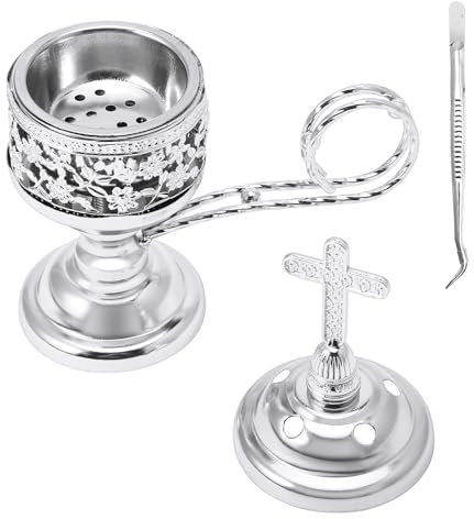 Yawlsow Räuchergefäß, Weihrauchkohle Räucherstäbchenständer, Bakhoor Räuchergefäß Halter, ideal für Aromatherapie, Yoga und Spa, Haus und christliche Kirche