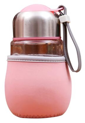 Sosoport Pinguin Wasserflasche Reise-wasserflasche aus Glas Tragbare Pinguinflasche mit Flaschenhülle Auslaufsicher und Geruchsneutral für Saft Milch und Andere Getränke