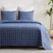 Qucover Tagesdecke 240x260cm Baumwolle Blau, Ultra Weiche Bett Überwurfdecke Stickerei, Tagesdecke mit 2 Kissen Set, Steppdecke 220x240, Vielseitige Wohndecke als Tagesdecke Gesteppt oder Sofaüberwurf