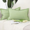 Madizz 2er Set Polyester Leinen Kissenbezügen mit breiter Kante Weiche dekorative Kissenbezüge für Sofa Schlafzimmer Kissenhülle Grün 40x60 cm Rechteckig