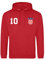 Kroatien Herren Hoodie Hrvatska Trikot Pullover Personalisiert mit Wunschname & Nummer - Rot 3XL