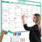 Trocken abwischbarer Monatskalender, extra groß, Whiteboard-Kalender für die Wand, 91,4 x 61 cm, undatiert, 1-Monats-Layout, Wandkalender, löschbar und wiederverwendbar, laminierter Kalender, keine