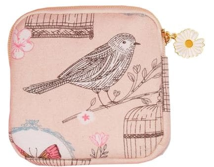 EYVRPAU 1 Pezzo Borsa Porta Assorbenti Pochette per Mestruazioni con Cerniera Motivo Margherite per Tamponi e Salvaslip per Donne Ragazze