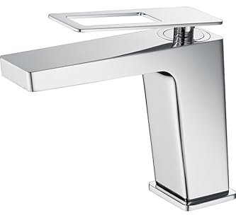 GALYON IMEX Grifo Monomando Lavabo - SERIE SUECIA Grifo de Latón Acabado en Cromo con Cartucho Cerámico de Ø26 mm TOP y Flexos de 3/8, Diseño Moderno y Funcional.