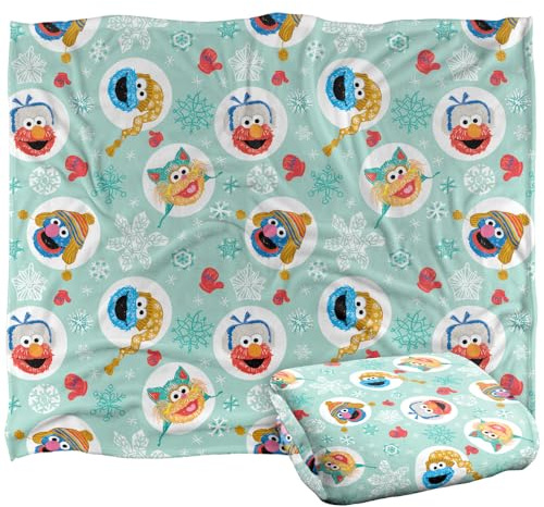 Sesame Street Festive Heads Pattern Silky Touch Super Soft Throw Blanket 152 X 127 Cm