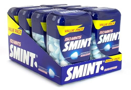 Caramelos Smint XL | Caramelos Sin Azúcar - Sin Gluten| Caja 8 Botes -150 unidades por bote (Menta)