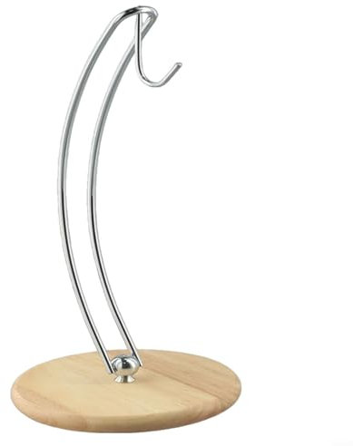 HomeVortex Kitchen Countertop Banana Tree Stand - Stainless Steel Fruit Holder With Wooden Base, Versatile Hanger Rack, Decorative Organizer, Promotes Airflow For Longer Freshness