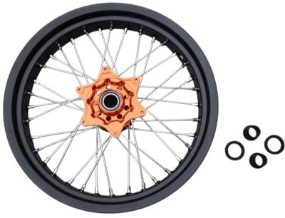 avdb-moto Paar Felgen/Speichen Vorne Hinten 17 / 17 kompatibel mit KTM EXC 150 TPI 2020-2023, EXC 250 / SIX DAYS 2016-20, HUSQVARNA FE 250 FE250 2016-23, GASGAS EC 250 21-23 Supermoto (Orange)