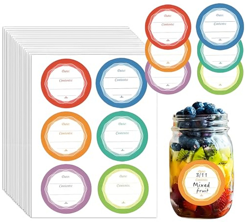 120 Marmeladen Etiketten, Ablösbar Gewürzetiketten, Selbstklebend Aufkleber Dekorative, Marmeladenglas Etiketten, Gewürz Etiketten zum Beschriften von Einmach Gläsern