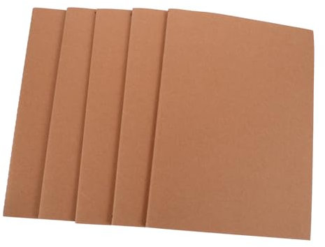 TEHAUX 5pezzi Righe Bianco Copertina in Carta Kraft Libro Per Scrittura Scuola Lavoro