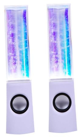 CAXUSD Led Fountain Light Show Speaker for Laptop and Smartphone, Mini Color Changing Loudspeaker White Dancing Water Display, Usb Powered Portable Speaker for Home and Office